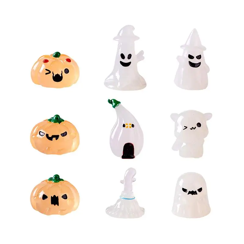 Decoración De Halloween - Fantasmas De Sherpa Iluminados Con Calabaza, Luz LED, Para Interior Y Mesa