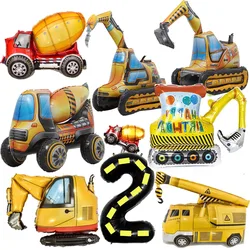 Self Standing 4D foil Balloon Toy Armed Forces Digger Engineering Vehicle Boys Construction Birthday Balloon Party Decoration