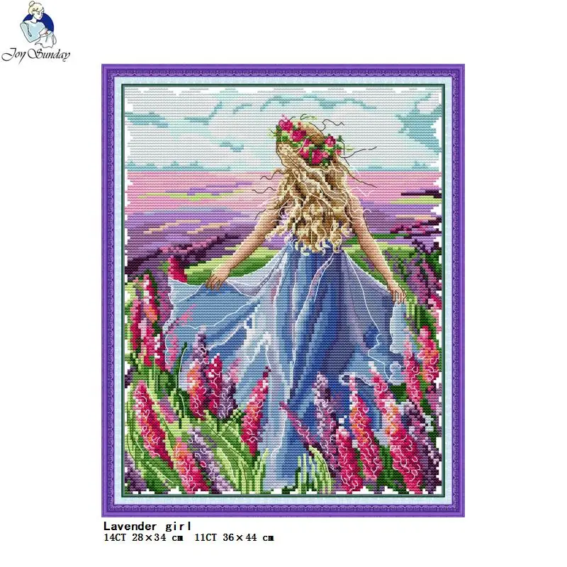 Girls Back Series Counting Printed Cross Stitch Kits Aida 14CT 11CT Canvas Fabric Needle Thread Embroidery Set Home Decor Gifts