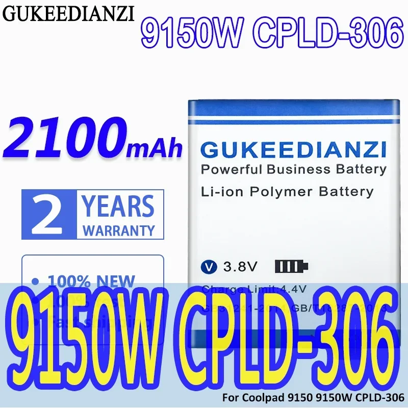 

High Capacity GUKEEDIANZI Battery CPLD306 2100mAh for Coolpad 9150W CPLD-306 Mobile Phone Batteries