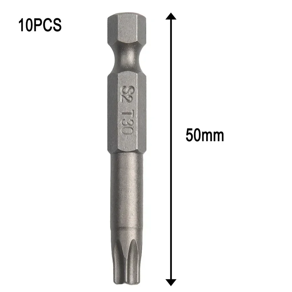 10x Torx Schraubendreher Bits T30, 50 Mm, Magnetisch, 1/4 Sechskantschaft – Für Akkuschrauber & Handwerkzeuge