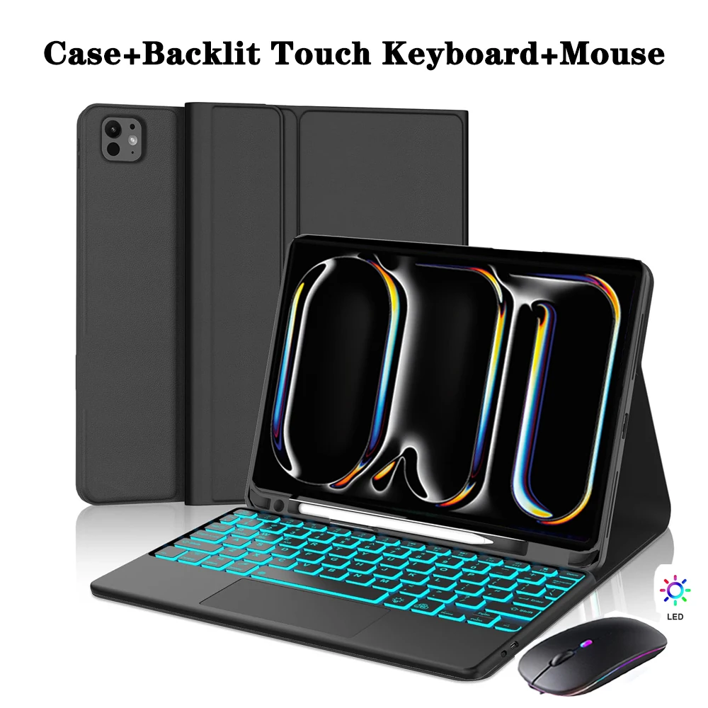 Enhanced Keyboard Case with Detachable Magnetic Cover and Integrated Pencil Holder
