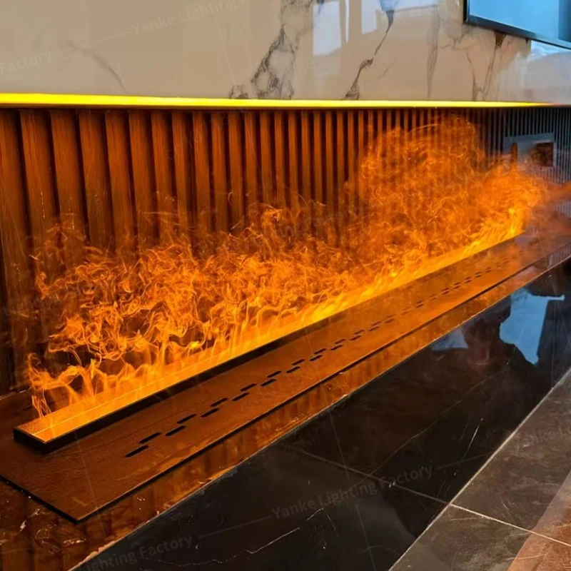 โมเดิร์น 3D ไอน้ําเตาผิงเงียบตกแต่ง Humidifier เปลวไฟ LED ไอน้ําเตาผิงในร่มรีโมททีวี Wall Room Decor 1