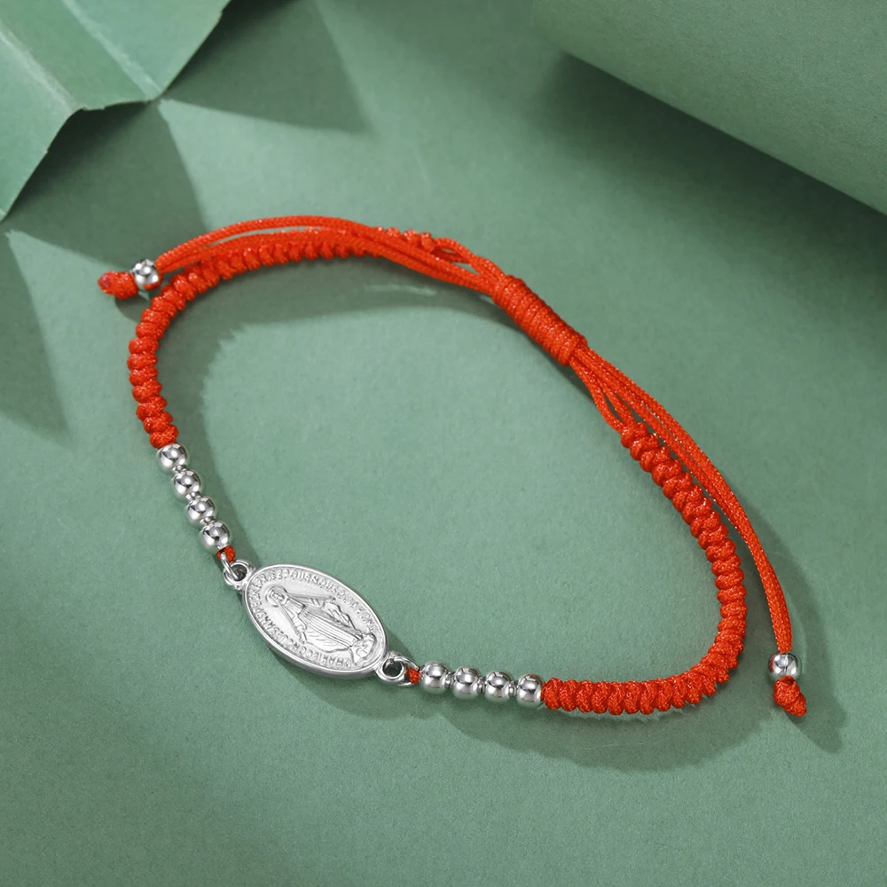 Dawapara Jungfrau Maria Kreuz Armband verstellbar Jesus Mutter Gebet Segen Armband Edelstahl religiösen Schmuck – Detail 9