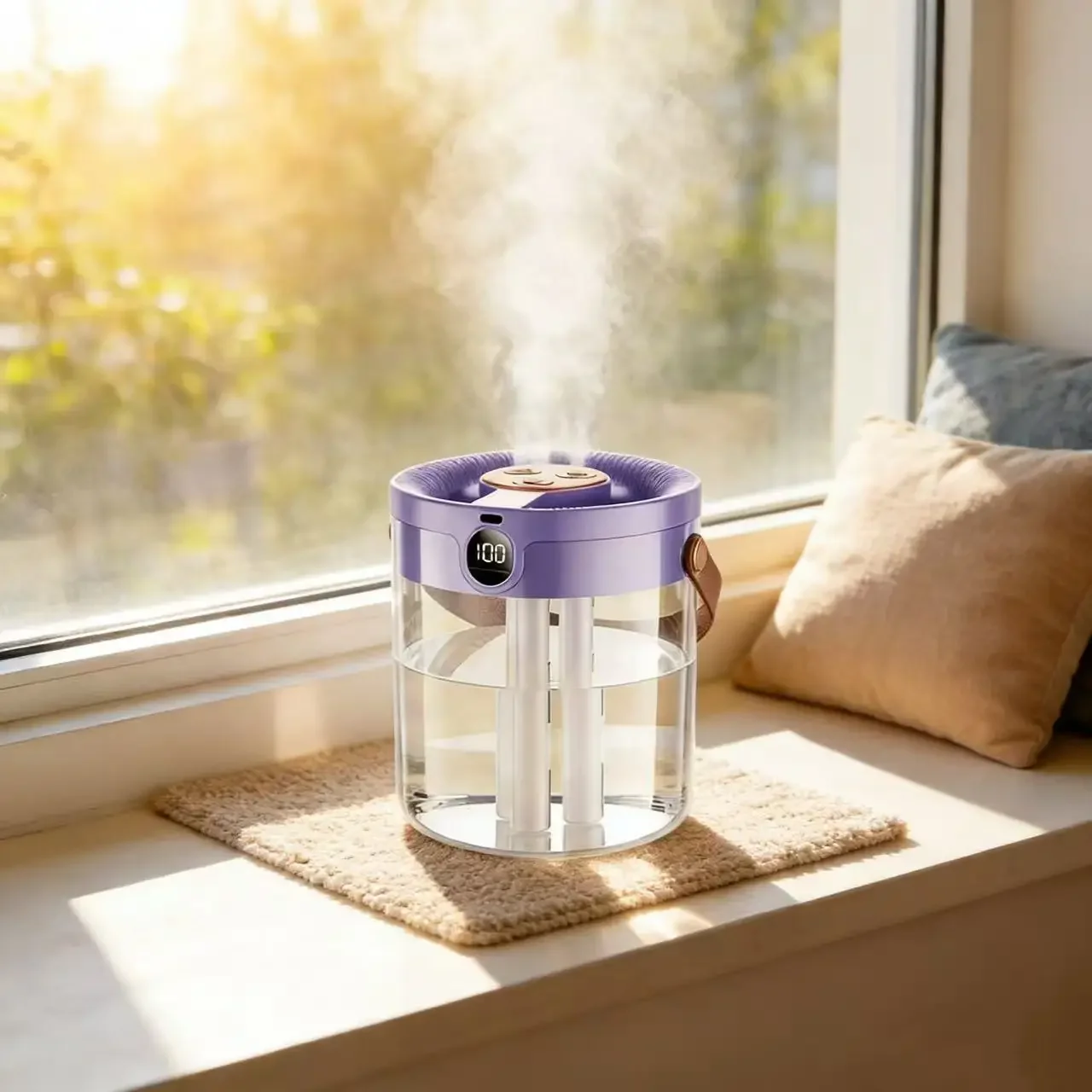 Rechargeable 3 Spray Humidifier Large Capacity Quiet Air Humidifier with Night Light Portable for Home Office Bedroom Desktop 3