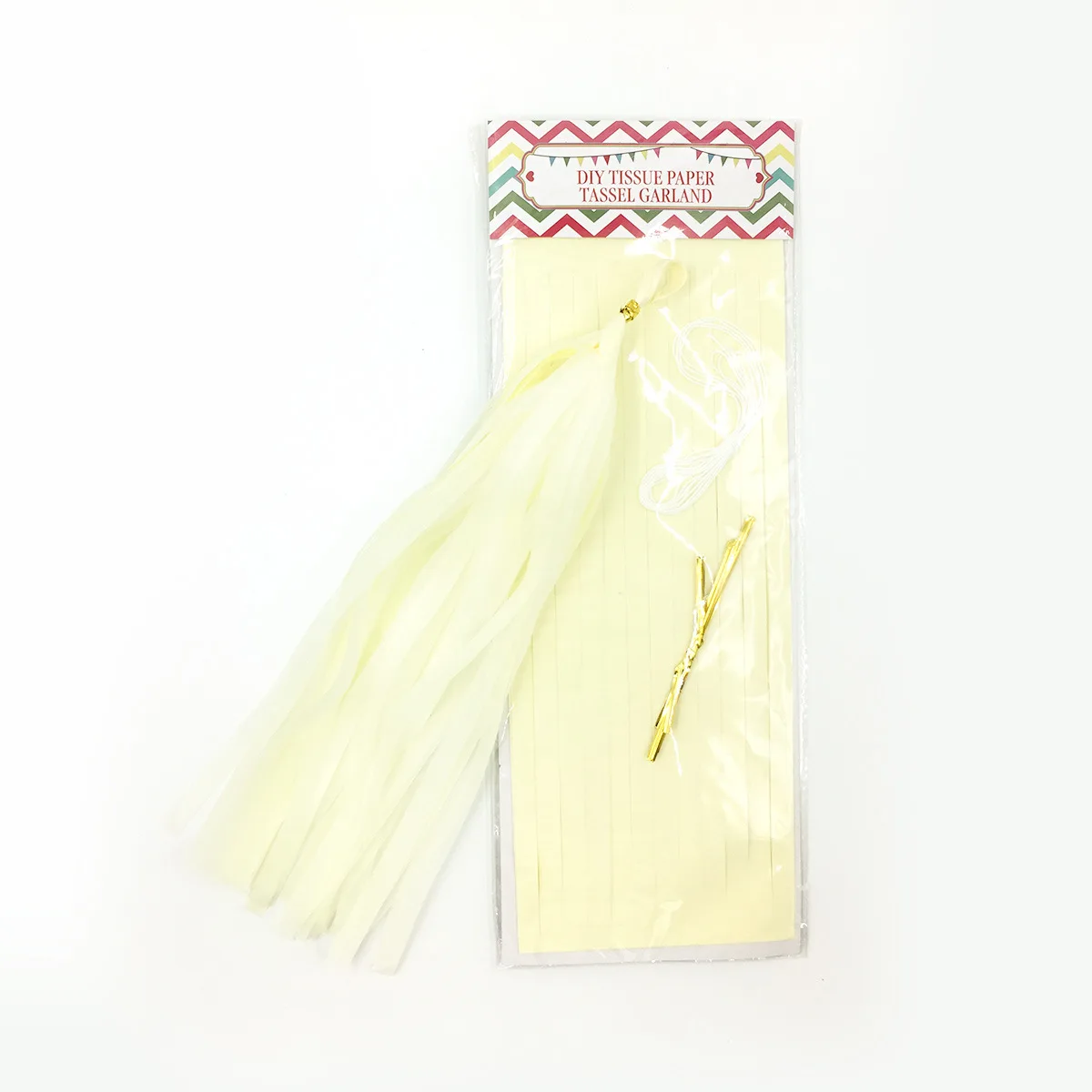 Rose Gold Iridescent DIY Tissue Paper Tassel Garland Set - Party Decoration Supplies