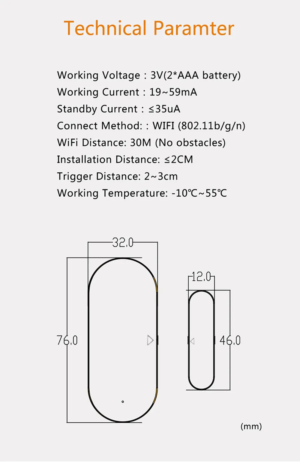 emergency warning light Tuya Smart WiFi Door Sensor Window Open / Closed Detectors Wifi Smart Home Security Alarm With Alexa Google Home SmartLife APP alarm button for elderly