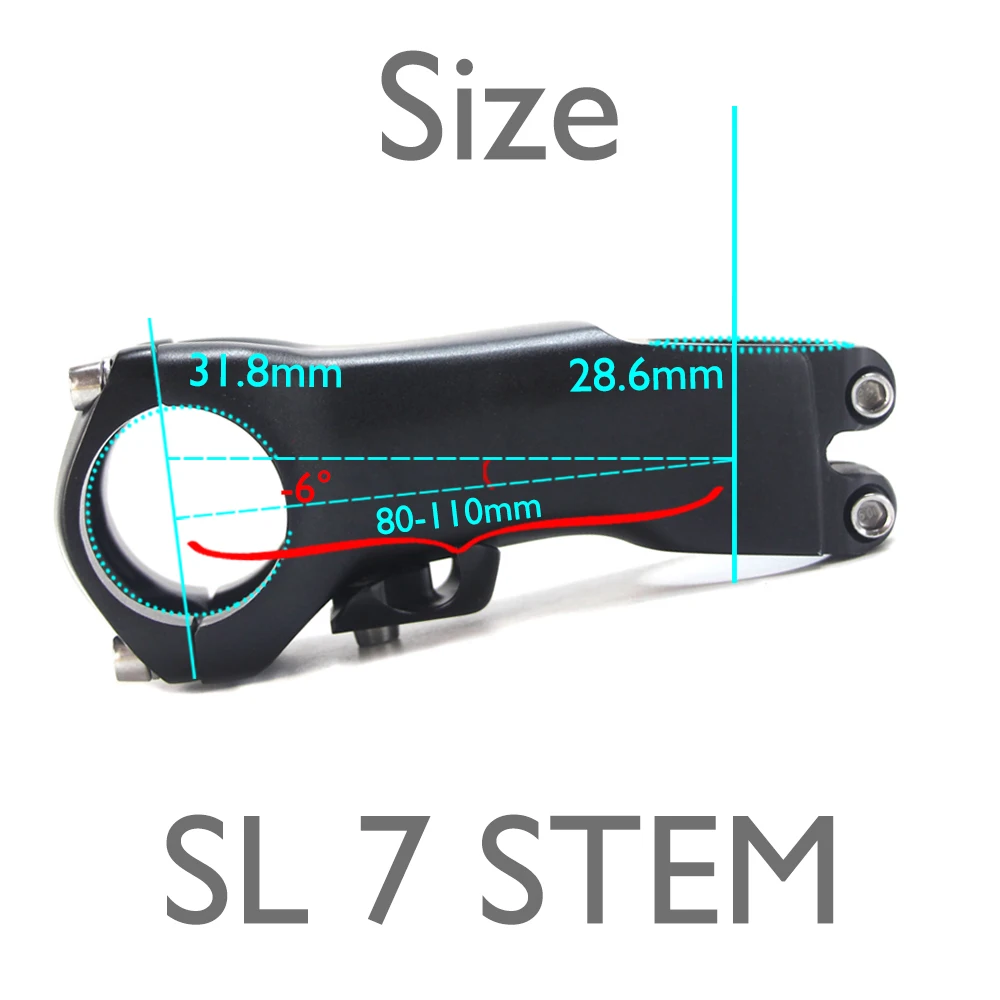 S-W VG/SL7 Aluminum Alloy 6Degree Bike Stem 90-110mm Bicycle