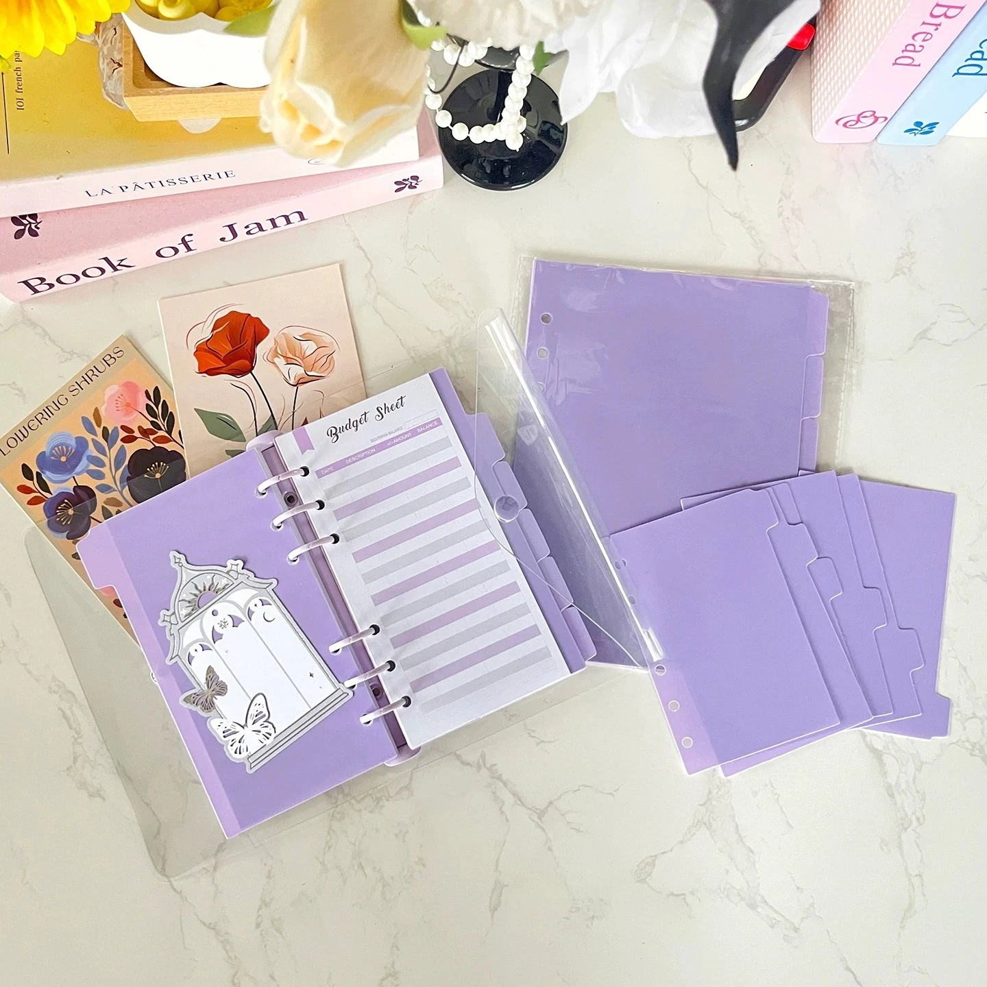 A4 A5 A6 A7 Purple Paper Index Divider For Binder Planner Notebook Stationery Notebook Paper Divider Accessories