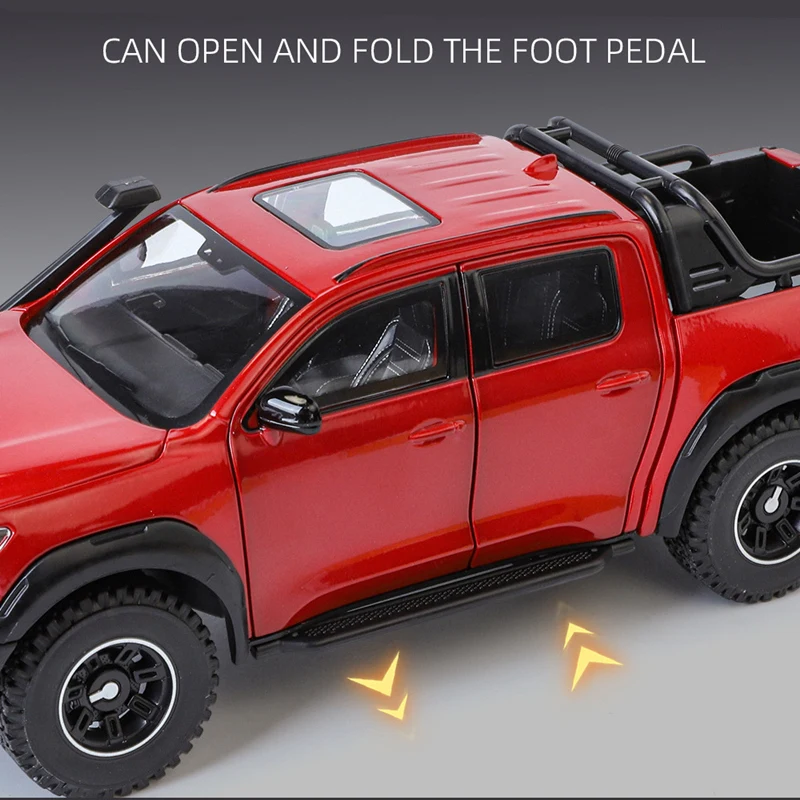 1:24 Great Wall Motor POER Pickup Alloy Car Model Diecast Metal Off-road Vehicles Car Model Simulation Sound Light Kids Toy Gift 6