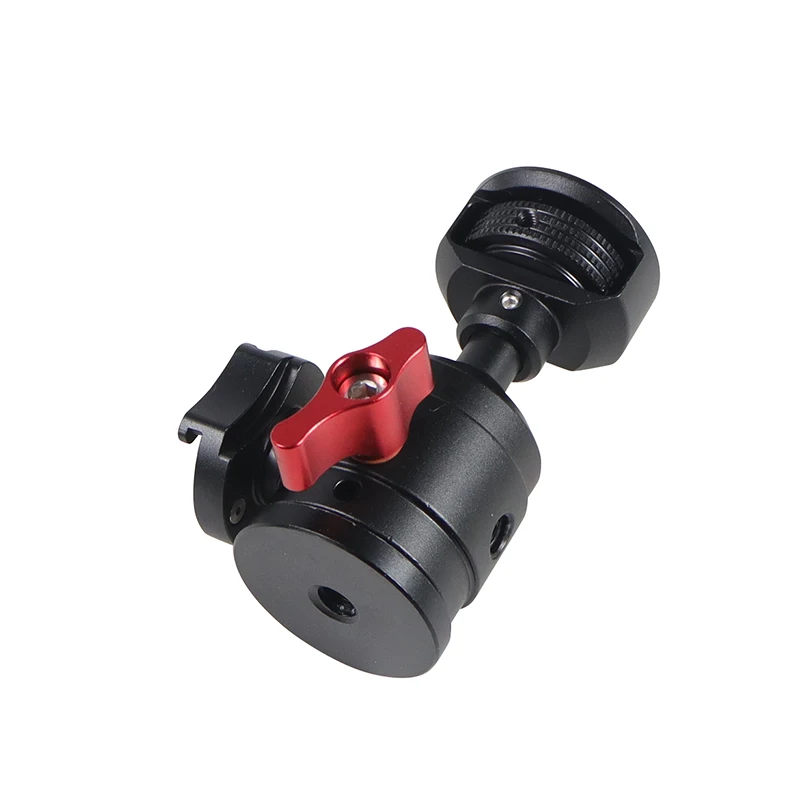 2 Mini Teste A Sfera 360° Con Attacco Hot Shoe E Vite 1/4'' Per Fotocamere, Smartphone, LED, GoPro