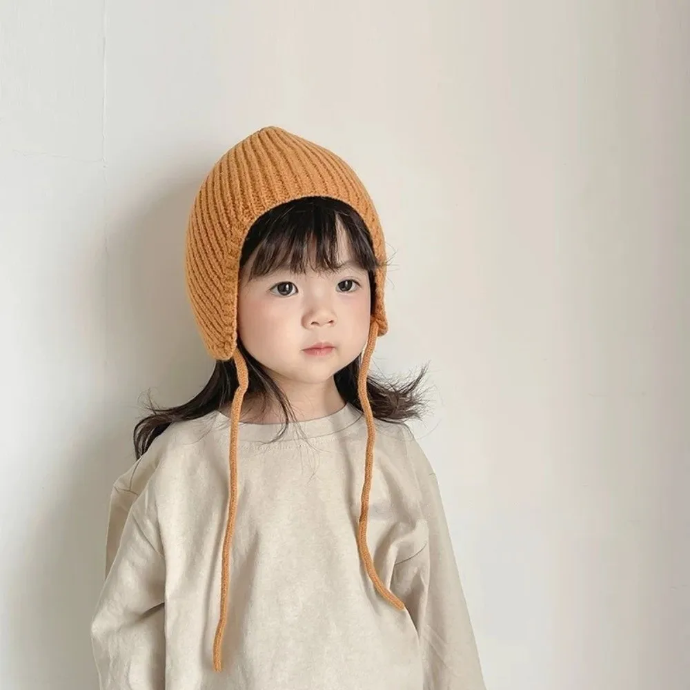 Polyester Fiber Kids Ear Protection Beanie Hat