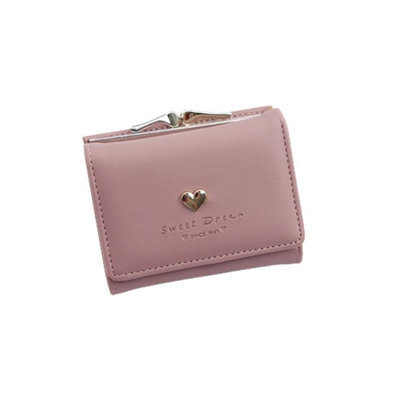 Small Women Wallet Loving Heart Short Women's Wallet Card Holder Girls Mini Woman Fashion Lady Coin