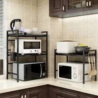 Étagères de rangement de cuisine de grande capacité, doublure de proximité de plat multicouche, étagère pour four à micro-ondes, conception peu encombrante, évaluation fonctionnelle 2