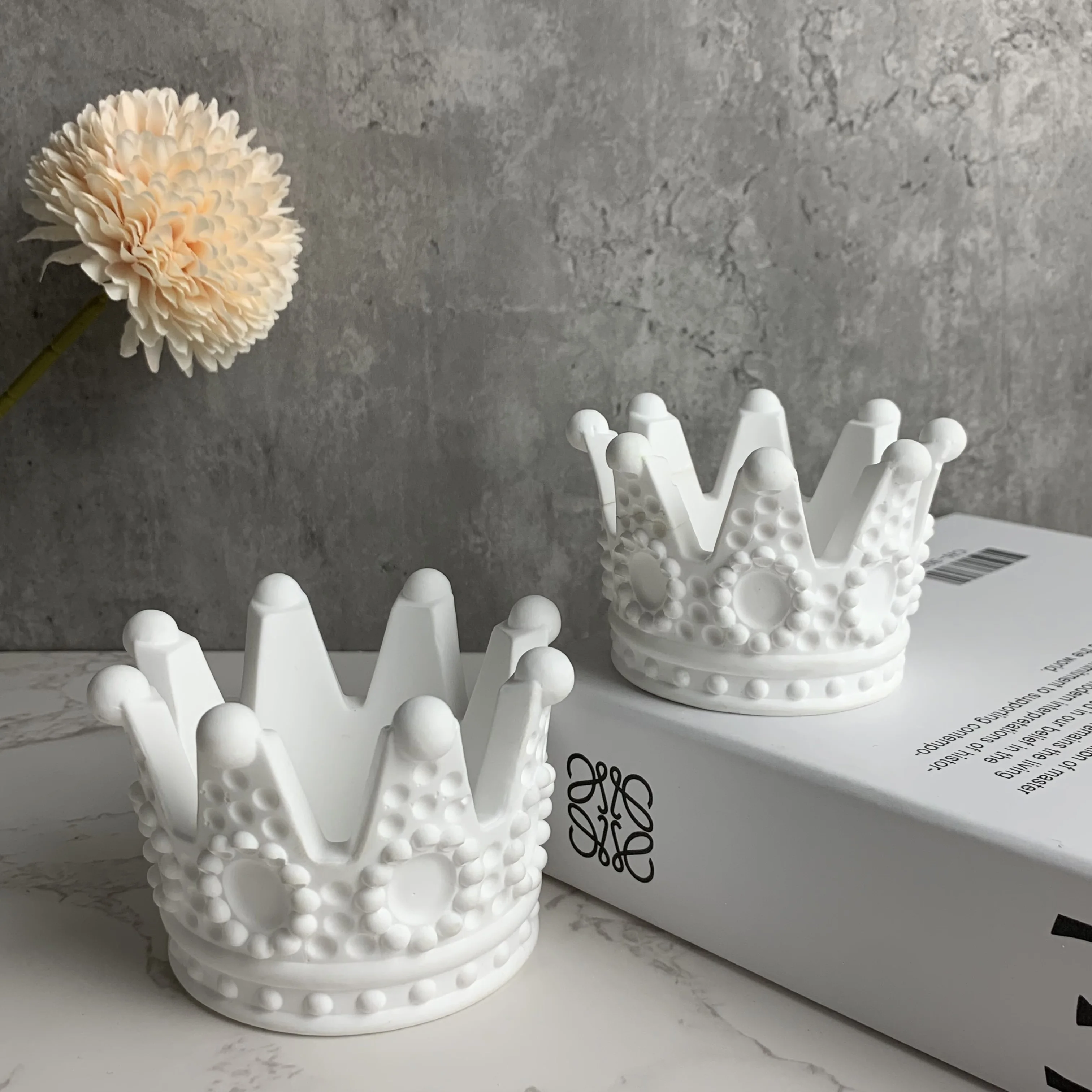 Crystal Crown Candlestick Silicone Mould Handmade Resin Plaster Aromatherapy Candle Holder Mold Jewelry Box Home Decoration silicone mold