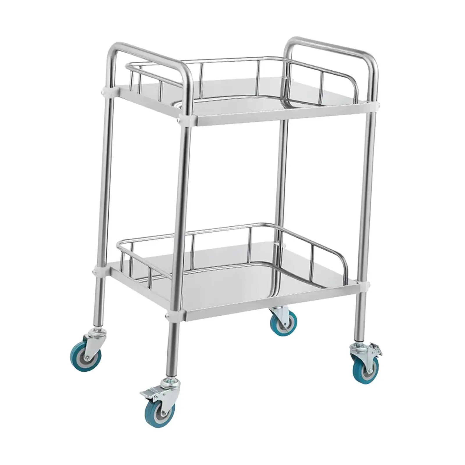 Utility Cart with Wheels 2 Shelf Lab Cart for Fixing Lab Equipment