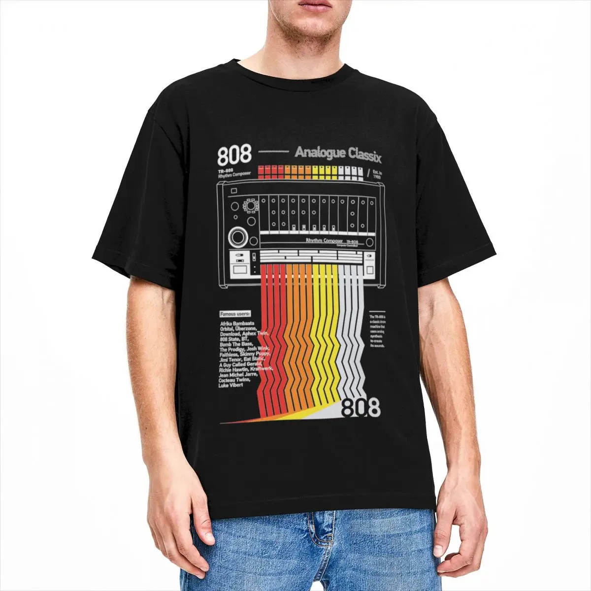 Magliette Uomo Donna Roland Tr-808 Tr 808 Maglietta Merchandise Musicale Magliette Classiche Analogiche In Puro Cotone