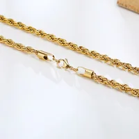 Vnox Dainty Gold Color Rope Chain Necklaces for Women Men,Chic Twisted Collar, Waterproof Stainless Steel Link 2/3/4/5mm Width 6