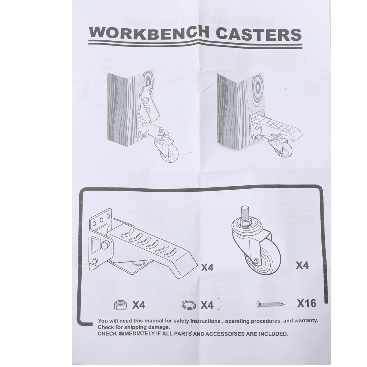 4 Stück Heavy Duty 440 LBS Werkbankrollen Räder Kit montiert einziehbares Abwärtsrad 360 ° Drehbar für Tische und Geräte – Detail 22