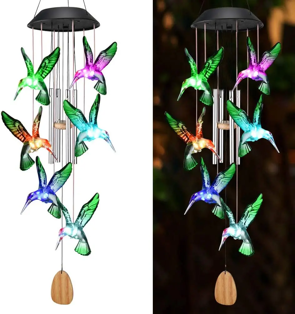 Solar Powered Color Changing Led Wind Chime Waterproof Color Garden Yard Outdoor 