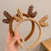 Fashion Fluffy Antlers Headband Cartoon Plush Animal Ears Hair Hoop Women Kid Girls Christmas Headwear Party Favors