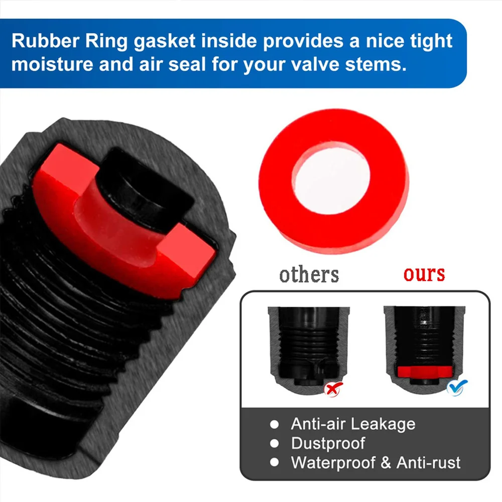 Premium Universal Tire Valve Caps with O-Ring Seals - Pack of 500