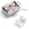 Square Medicine Box with Dreamy Dragonfly Design: 2-compartment Pill Organizer, Stylish Metal Container for Personal Medication 2