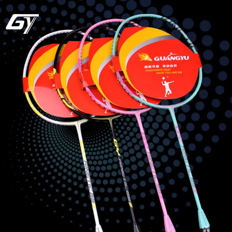 

Guangyu Attack Racquet Full Carbon 82g Men's and Women's Durable Professional Badminton Racquet Training Single Racquet