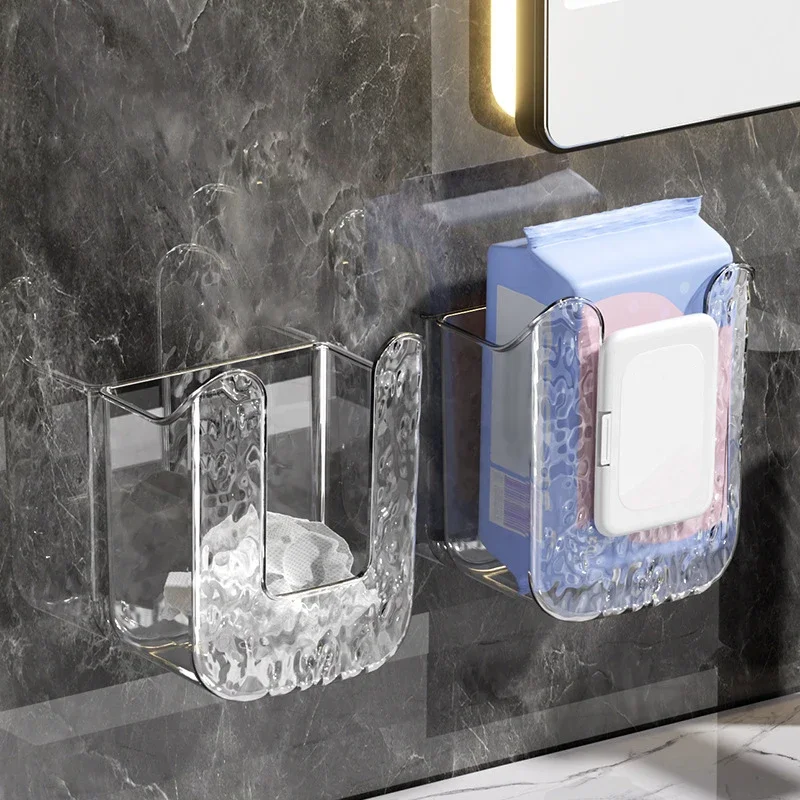 Wet Wipes Box Wall Mounted Tissue Box Non Punching Face Wash Towel Storage Suction Paper Large Opening And Large Capacity tissue box tissue dispenser wet tissue storage box tissue storage box