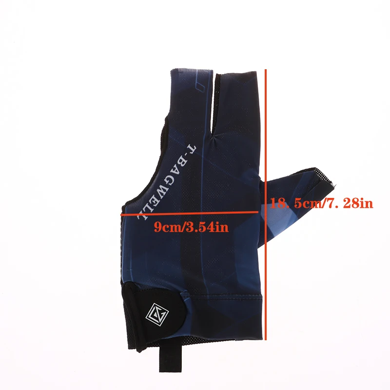 Billiards Glove Left Hand Three Finger Snooker Glove Non Slip Stickers Elasticity Training Accessories