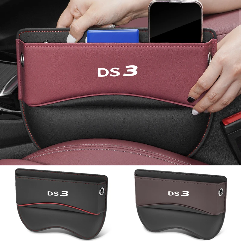 

Car Seat Storage Box Car Seat Gap Organizer Seat Side Bag Reserved Charging Cable Hole Car Accessories For Citroen DS3