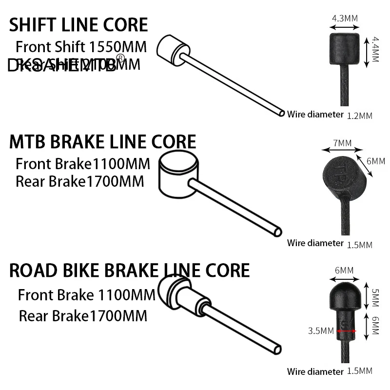 Bicycle Brake Line Mountain Road Speed Change Line Set Transmission Line Tube V Brake Cable Accessories