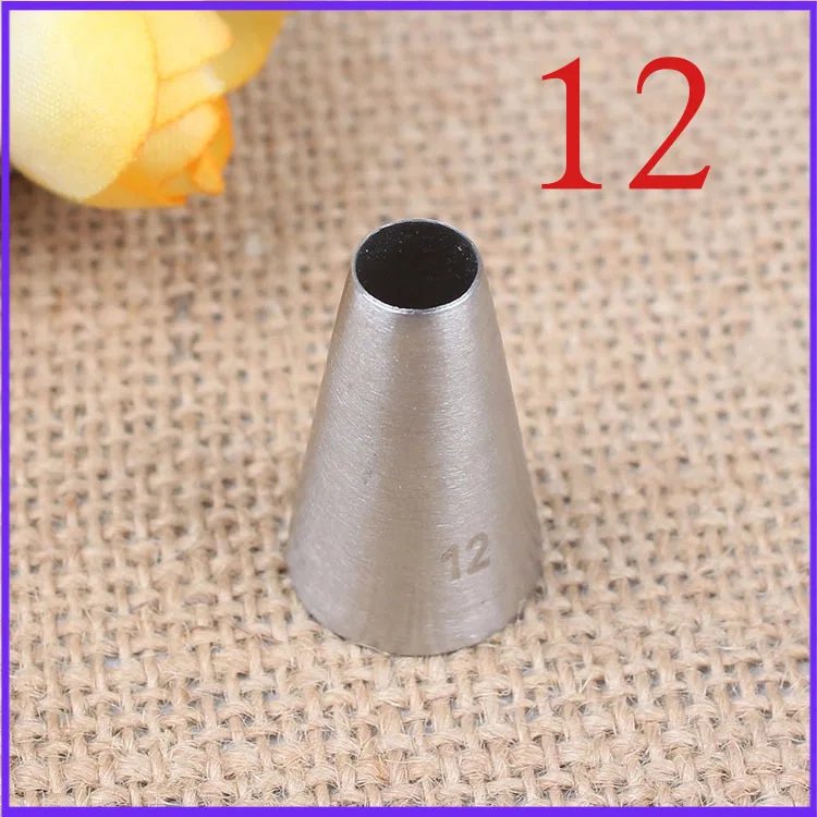 12# Round Small Hole Decorating Nozzle 304 Stainless Steel Baking Diy Tool Small Number Pink Kitchen  Macaron  Baking
