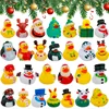Christmas Theme Rubber Ducks  Funny Ducks Pool Set Water Toys Party Favors Bathtub Toys For School Carnivals Outdoor Play 4