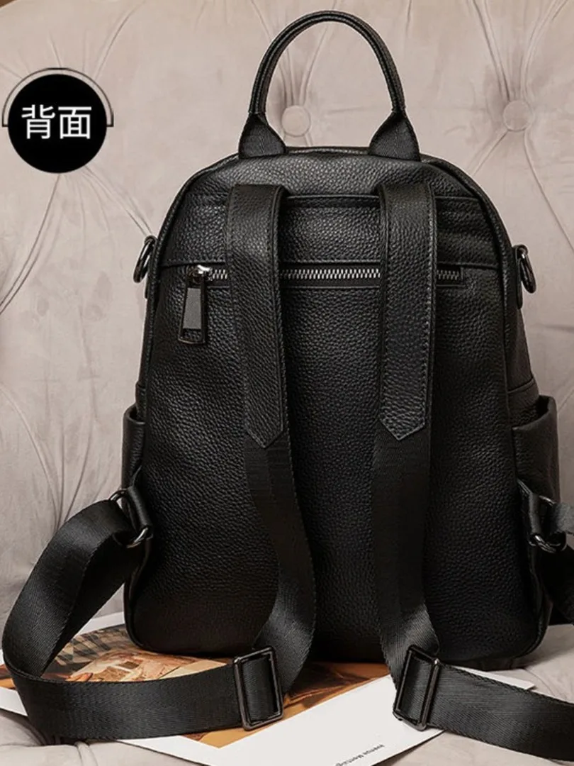 Genuine leather Women's Backpack Fashion Casual Large Capacity Travel Knapsack Head layer cowhide commuter handbag