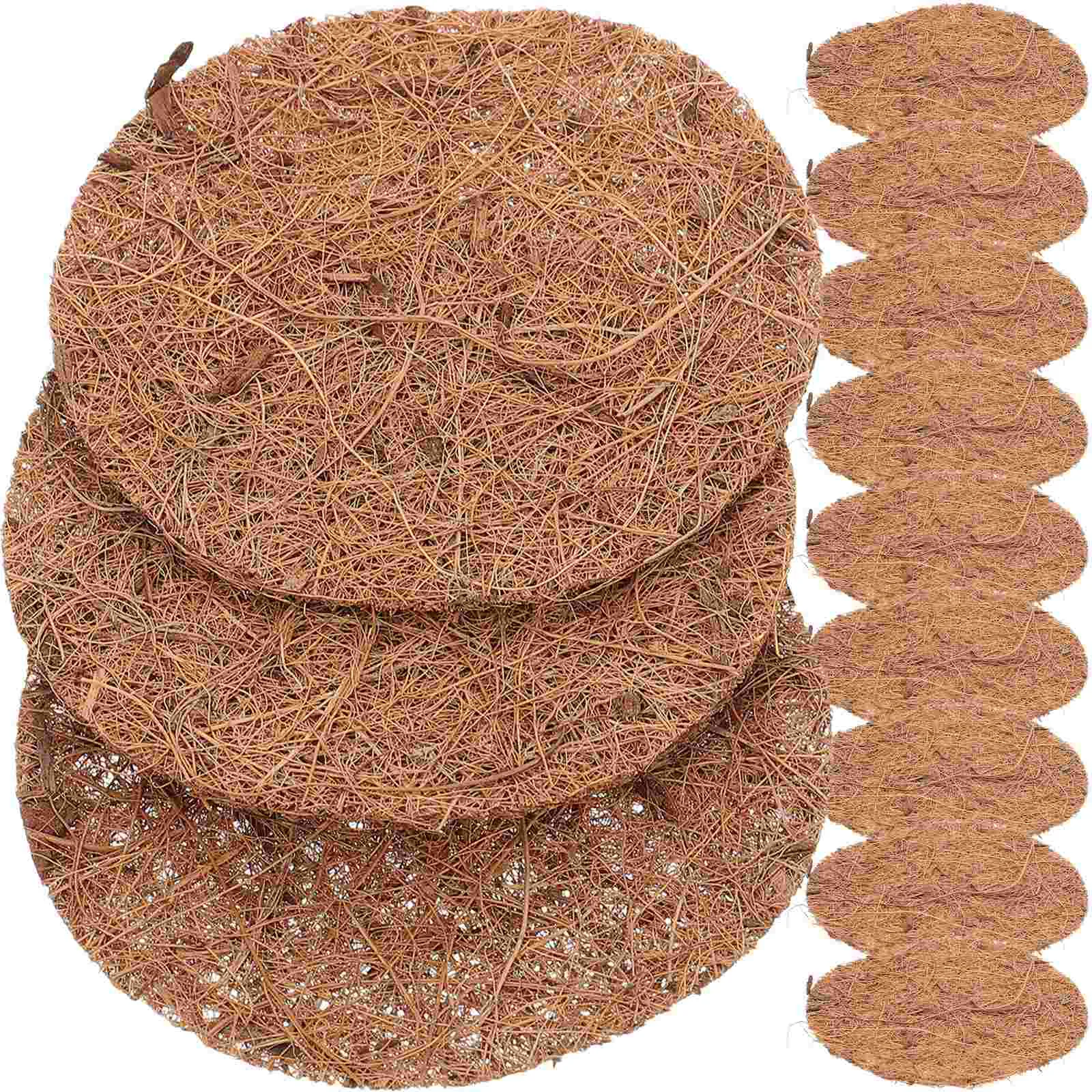 

Coco Flowerpot Liner Palm Mat Plant Basket Liner Liners Hanging for Baskets Flower Replacement Fibre Flowerpot Pots Plants