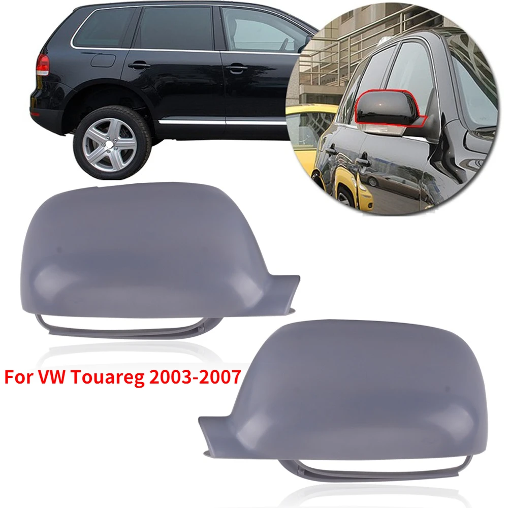 CAPQX 1Pair For VW Touareg 2003 2007 Outer Rearview Mirror Cover side