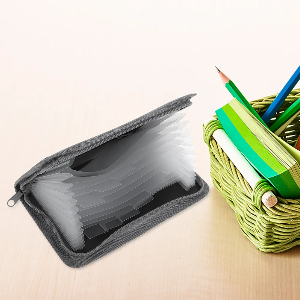 A6 미니 문서 정리함, 지퍼 아코디언 폴더, 다층 영수증 정리함 (계산서, 쿠폰, 카드, 사무용품용)