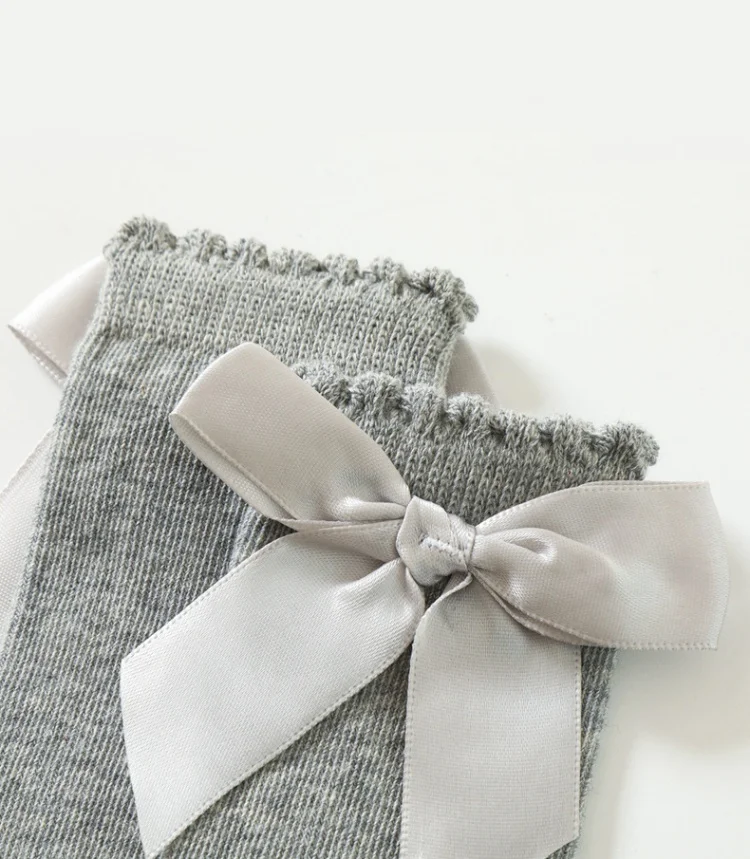 3 Paare/satz Kinder Mädchen Socken Mit Bögen Kniehohe Elegante Prinzessin kinder Socken Für Mädchen Kleinkind Baby Lange Socke herbst Frühling – Detail 9