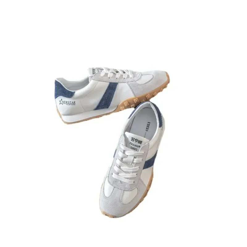 Women Soft Leather Shoes Comfortable Breathable Casual Sneaker 2023 Korean New Lace Up Non-slip Flat Sports Shoes Running Shoes 6