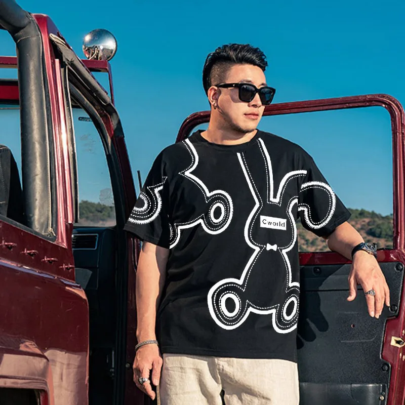 

Летняя мужская футболка с круглым вырезом и коротким рукавом, Повседневная футболка большого размера с рисунком, с коротким рукавом, 200 кг, 15XL, 14XL, 13XL, 12XL