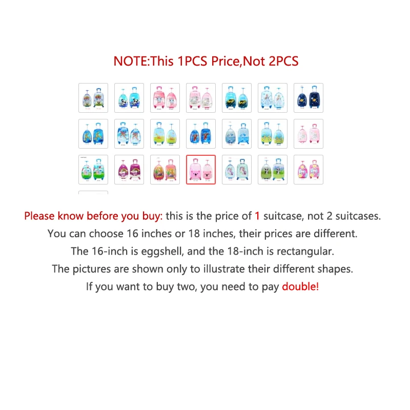 Children's Hardside Luggage Cartoon Suitcase Boy Cabin Rolling Luggage Student travel trolley luggage for kids Wheeled Bag spinner luggage