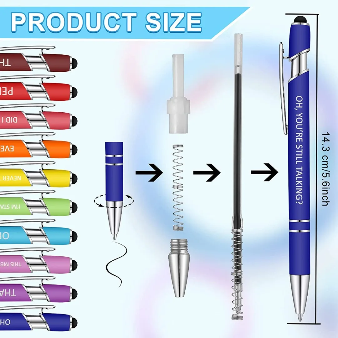 20Pcs Office Pens Funny Ballpoint Pens Motivational Pens Rude Quotes Pen  Vibrant Negative Passive Pens Black Ink - AliExpress