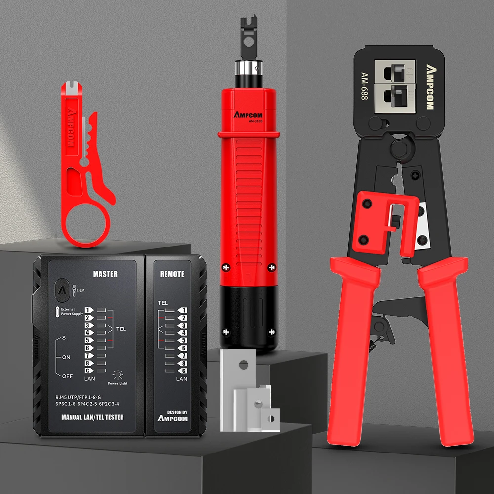 Stripper, Punch Down Tool, Crimper, conectores, 12 em 1, RJ45, rj 45, rj11