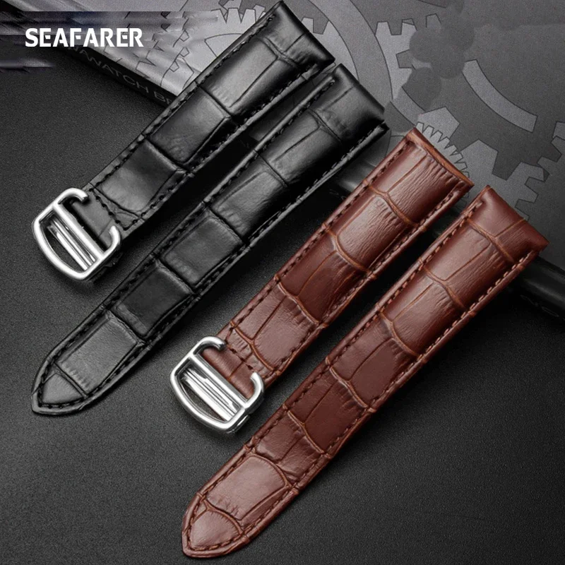 Per Omega Watch Speed Seamaster Band Straps Men Dispiegant Clasp Black Brown Watchband Bracciale Belt 18Mm 20Mm 22Mm Leather