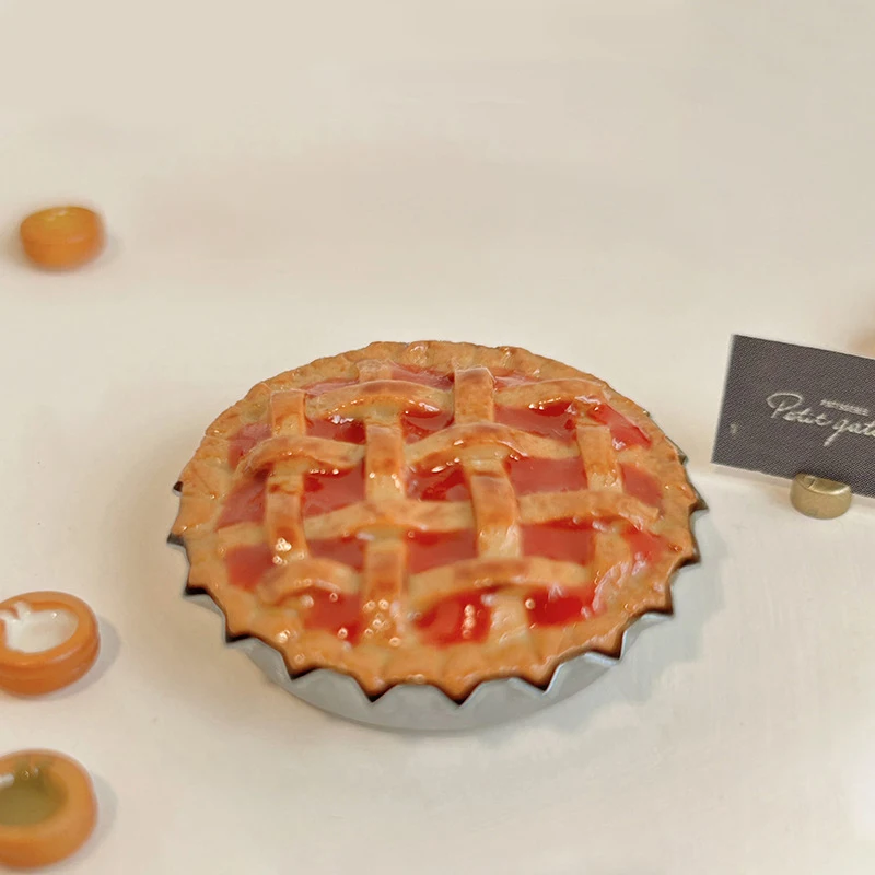 1Pcs 1/12 Dollhouse Accessories Miniatures Apple Pie Mini Pizza Food Model Toy for Doll House Decoration 2