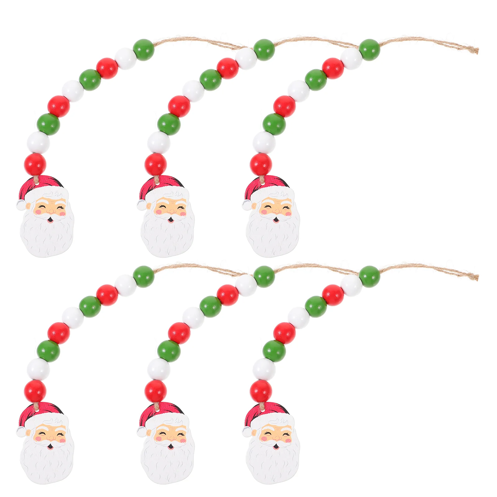 

12 Sets Decorate Child Nativity Ornament Santa Wooden Bead DIY Jewelry Loose Beads