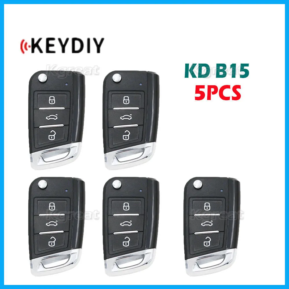 

5pcs KD B15 Universal Remote Key 3 Buttons for Volkswagen Style Keydiy B Series Car Key for KD900 Kd-x2 KD Mini Key Programmer