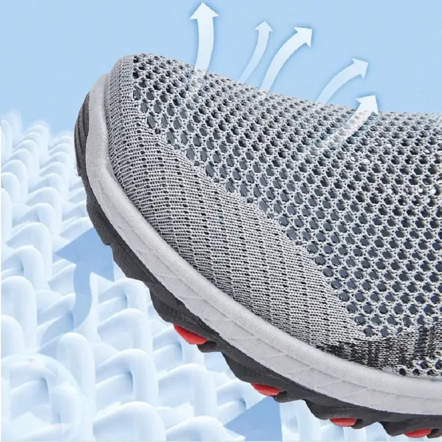 أحذية رياضية رجالية شبكية قابلة للتنفس سهلة الارتد...