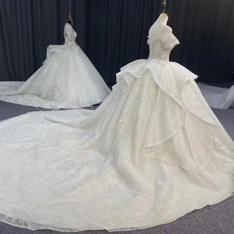 Exquisite Wedding Dress Organza Ball Gown Sweetheart Wedding Gown For Bride 2022 Lace Up MN65 Vestido De Noiva 2
